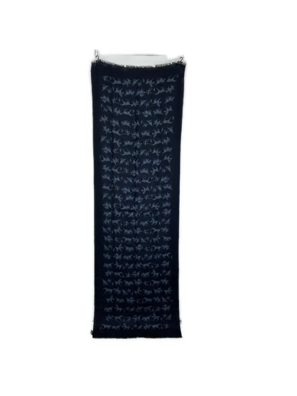 Hermes Navy Cashmere Silk Hose Scarf